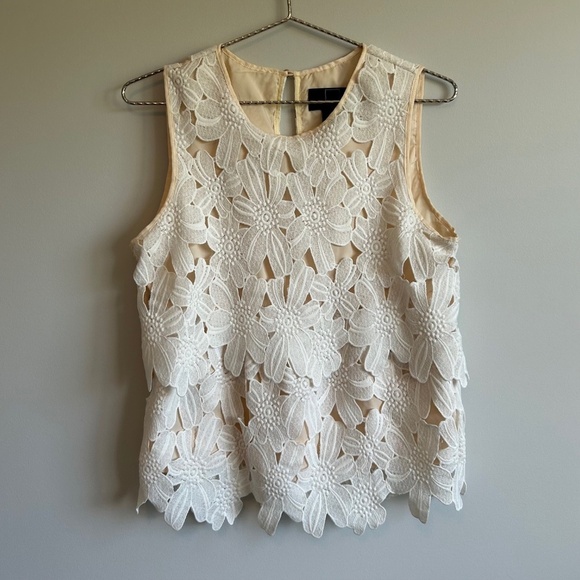 Layered lace tank top by Dolce Vita, Ivory, size M - Picture 1 of 7